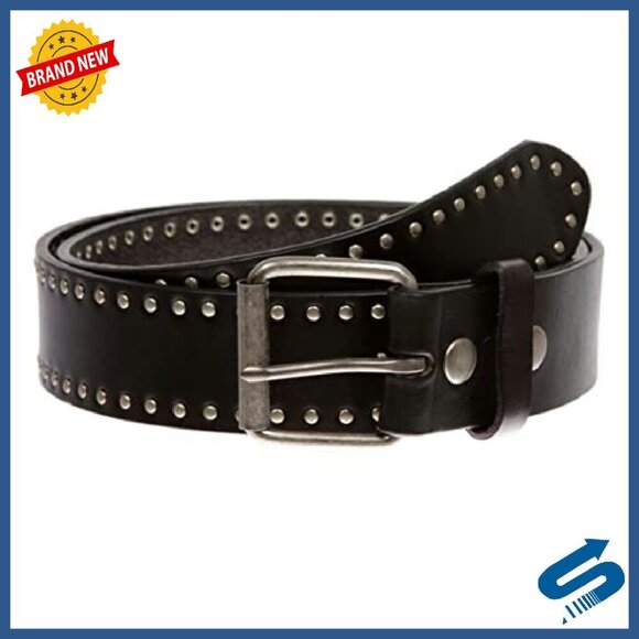 Genuine Leather Belt with Interchangeable Buckle, 1.5\